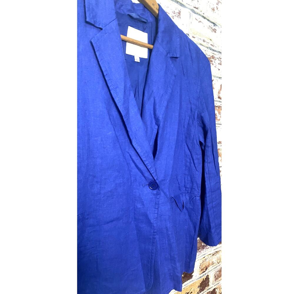 Madewell Double-Breasted Crossover 100% Linen Blazer in Bluestone - Picture 8 of 13